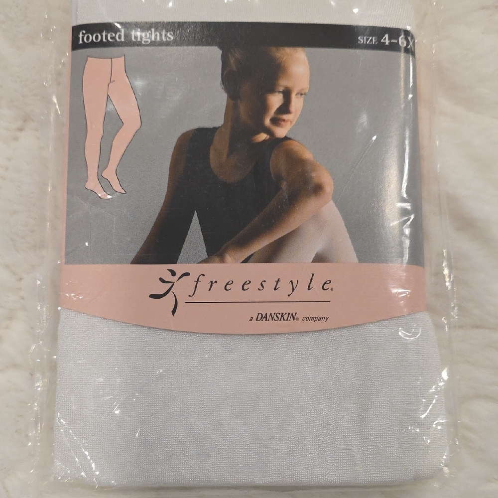 Freestyle White Footed Tights for Dance